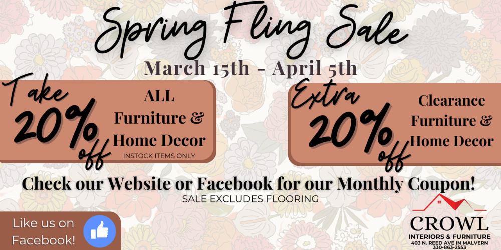 Spring Flooring Sale at Crowl Interiors, Get 20% off